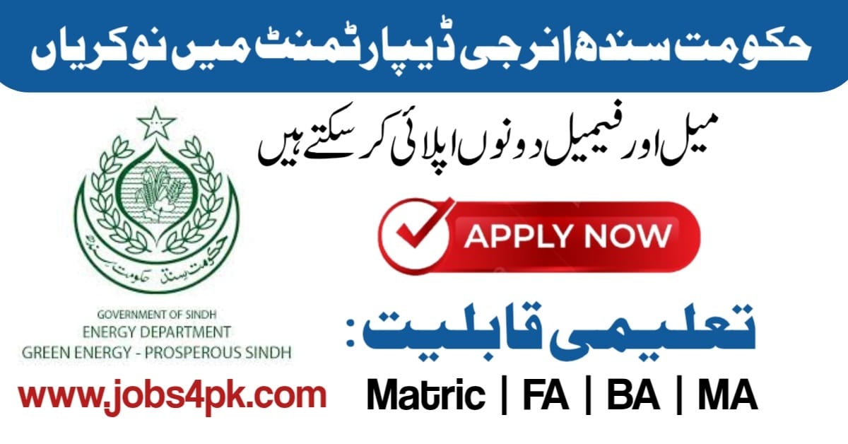 Sindh Energy Department Jobs 2025