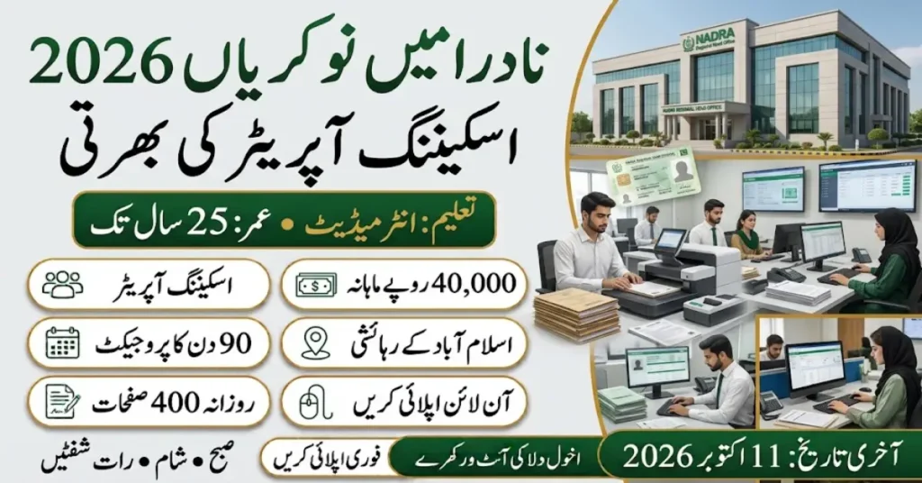 NADRA Jobs 2026 – Scanning Operator Jobs in Islamabad