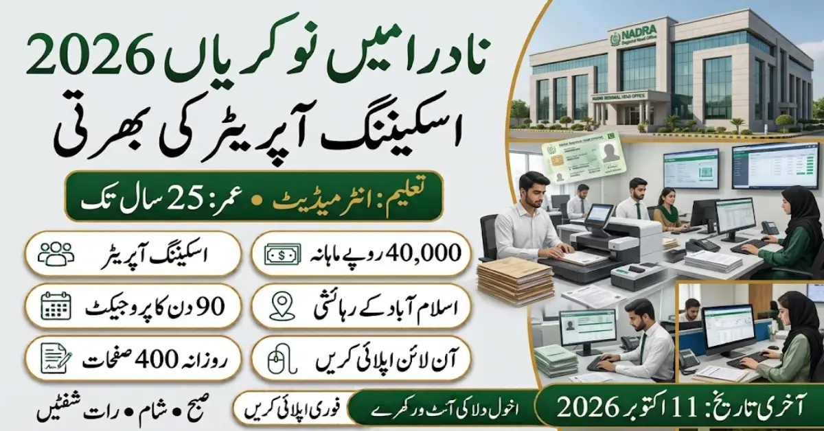 NADRA Jobs 2026 – Scanning Operator