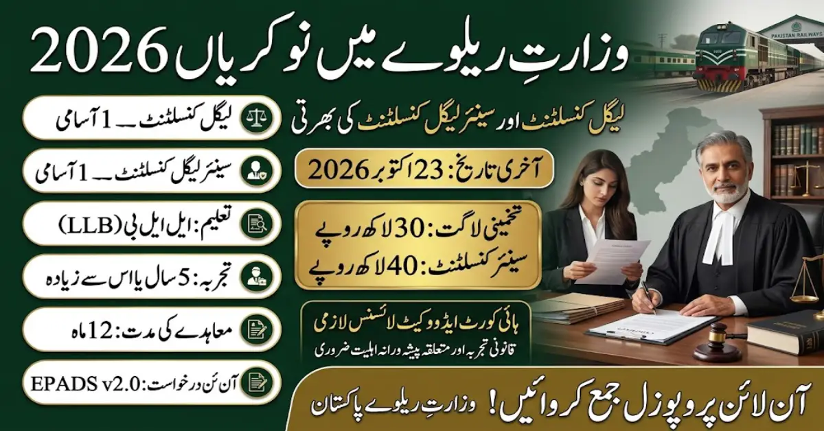 Ministry of Railways Jobs 2026 – Legal Consultant